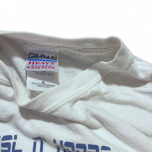Vintage Y2K Husl n Hoops Basketball Sponsored Graphic White T Shirt Sz XL Gildan - Picture 4 of 5